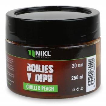 Nikl boilies v dipe chilli & peach 250 g - 24 mm