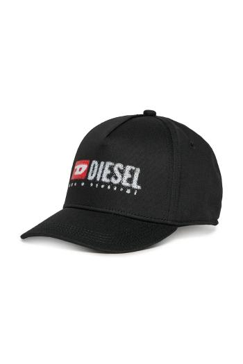 Detská bavlnená šiltovka Diesel FALBIP HAT čierna farba, J02390