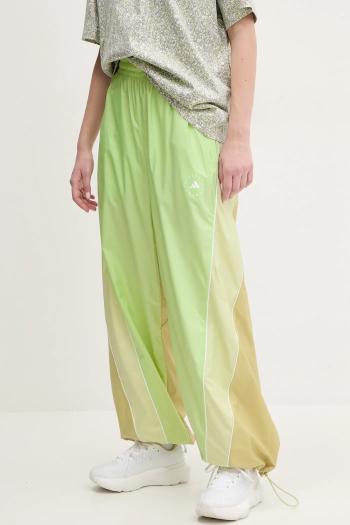 Nohavice adidas by Stella McCartney dámske, zelená farba, vzorované, JI5134