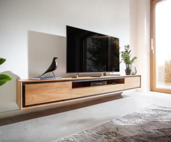 TV stolík Stonegrace 240 cm akácia prírodná 2 dvierka 1 priehradka 2