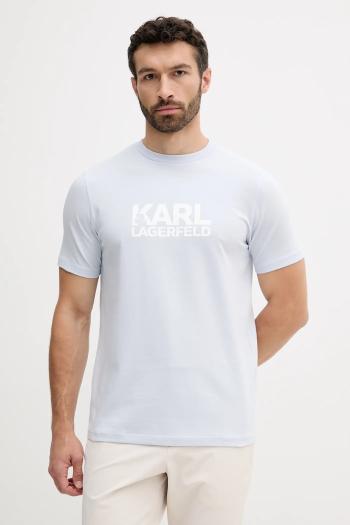 Tričko Karl Lagerfeld pánske, tyrkysová farba, s potlačou, 553235.755087