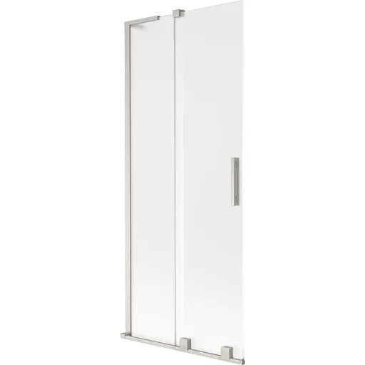 MEXEN/S - Velar L dvojkrídlová posuvná vaňová zástena 85 x 150, dekor, nikel kartáčovaný 896-085-003-31-97