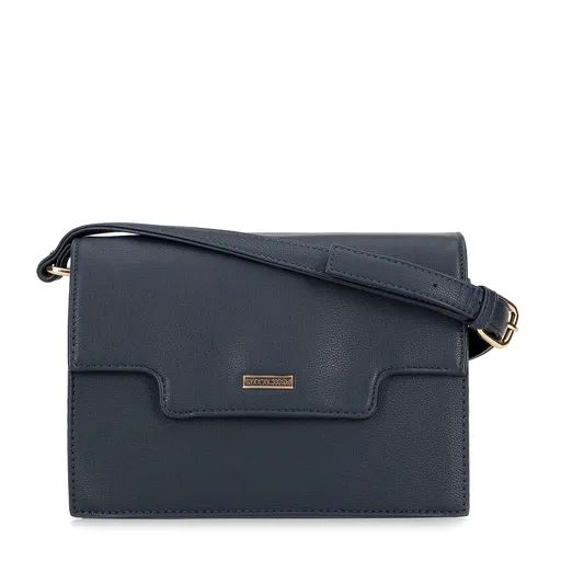 Dámska malá listová kabelka z ekokože tmavomodrá 99-4Y-601-N