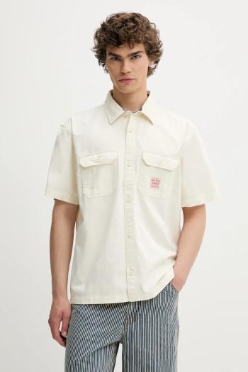 Bavlnená košeľa Levi's SS DALTON WORKER WW béžová farba, voľný strih, s klasickým golierom, 001TA