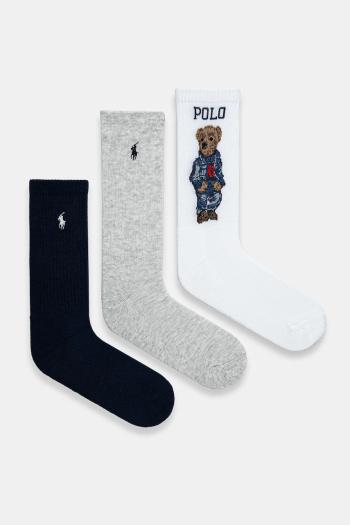 Ponožky Polo Ralph Lauren 3-pak dámske, tmavomodrá farba, 455882850