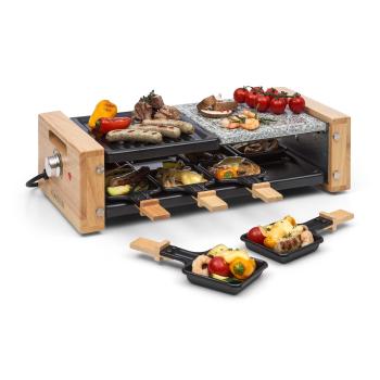 Klarstein Chateaubriand Nuovo, raclette gril, 1200 W, grilovacia platňa, hliník/kameň, pre 8 osôb