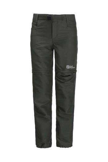 Detské nepremokavé nohavice Jack Wolfskin ACTIVE ZIP OFF čierna farba