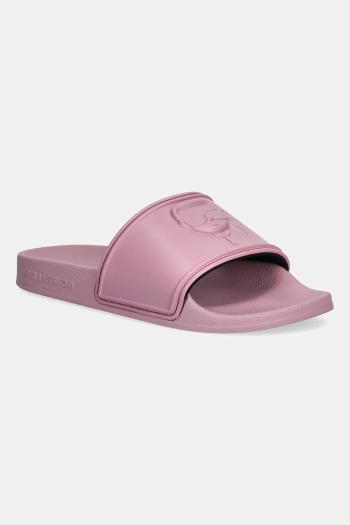 Šľapky Karl Lagerfeld KONDO 2.0 dámske, zlatá farba, na podpätku, KL80919M