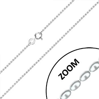 Strieborná retiazka 925 - lesklé zaoblené valčeky a krátke paličky, 1,2 mm