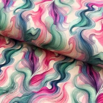 Úplet VISCOSE Silent Flow pink digital print