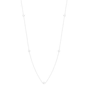 Náhrdelník zo striebra 925 - biele perly Swarovski, polguličky, 800 mm