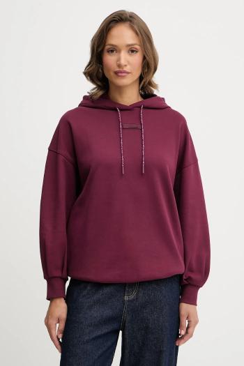 Bavlnená mikina Armani Exchange bordová farba, s kapucňou, jednofarebná, XW000748 AF16114