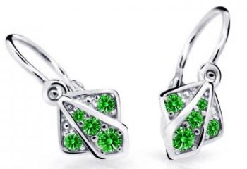 Cutie Jewellery Detské náušnice z bieleho zlata C2241-10-X-2 zelená