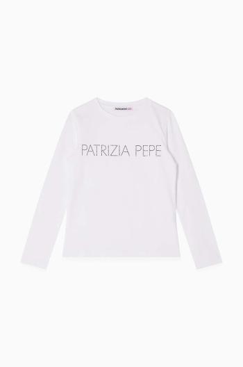 Detské tričko s dlhým rukávom Patrizia Pepe J061 biela farba, 7M0753