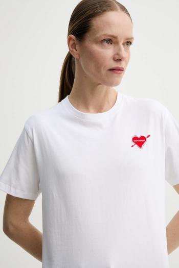 Bavlnené tričko The Kooples dámske, biela farba, FTSC30036K