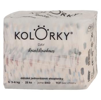 KOLORKY DAY Jednorazové EKO plienky dážď & dúhy S (3-6 kg) 25 kusov