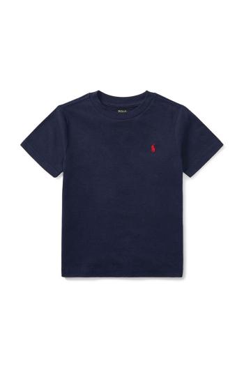 Dětské bavlněné tričko Polo Ralph Lauren tmavomodrá barva