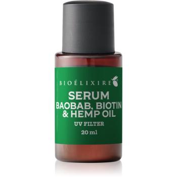 Bioélixire Serum Baobab, Biotin & Hemp Oil sérum pre poškodené a krehké vlasy s UV filtrom 20 ml