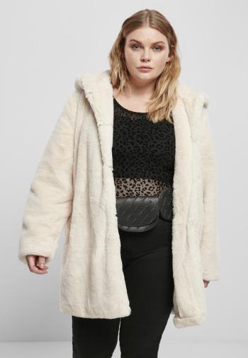 Urban Classics Ladies Hooded Teddy Coat offwhite - 3XL