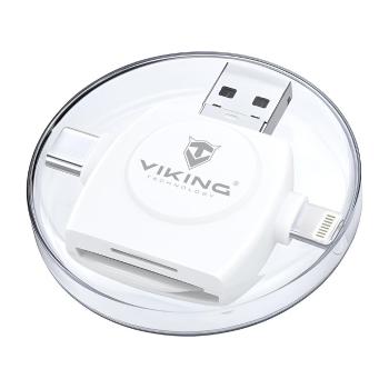 VIKING ČÍTAČKA PAMÄŤOVÝCH KARIET V4 USB3.0 4V1 biela