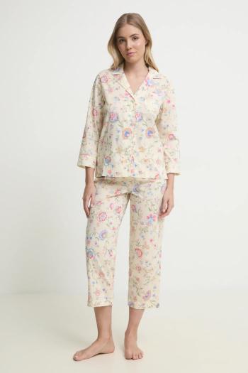 Pyžamo Lauren Ralph Lauren dámska, béžová farba, ILN92411