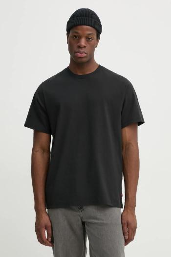 Bavlnené tričko Levi's THE ESSENTIAL TEE pánske, čierna farba, jednofarebné, A3328
