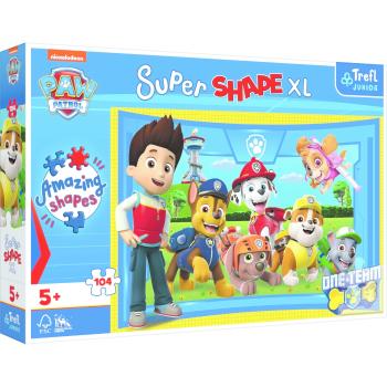 Trefl Puzzle 104 XL Super Shape Priatelia šteniat Labková patrola / Paw patrol 60x40cm v krabici 40x27x6cm