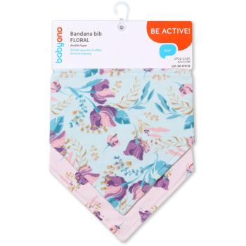 BabyOno Be Active Bandana Bib podbradníček pre deti od narodenia Floral 2 ks