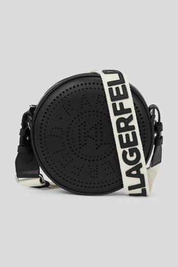 Kožená kabelka Karl Lagerfeld čierna farba, A3W30059