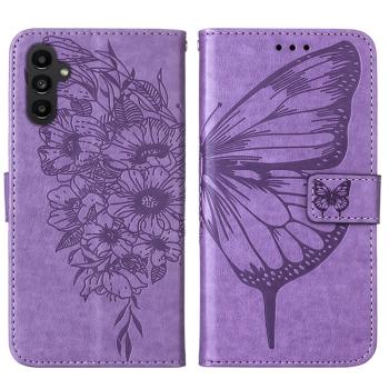 ART BUTTERFLY Peňaženkový obal pre Samsung Galaxy A25 5G fialový