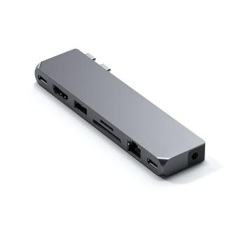 Satechi Pro Hub Max MacBook Pro Hub, 4k 60Hz HDMI, USB4 , USB-C, jack, Gigabit Ethernet és kártyaolvasó, szürke