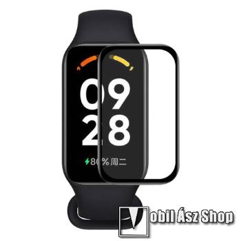 ENKAY okosóra Flexible Nano Glass rugalmas edzett üveg - FEKETE - 1db, 3D Curved, A teljes kijelzőt védi! - Xiaomi Redmi Band 2 / Smart Band 2 / Smart Band 8 Active - GYÁRI