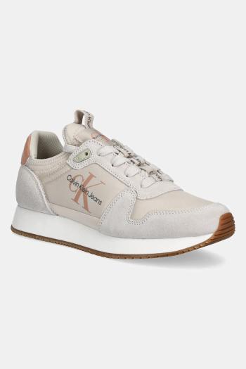 Tenisky Calvin Klein Jeans YW0YW00840 RUNNER SOCK LACEUP NY-LTH W šedá farba, YW0YW00840
