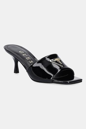 Šľapky Guess LUSINE dámske, čierna farba, na vysokom podpätku, FLJLUS PAF03