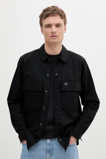 Košeľa Calvin Klein Jeans zelená farba, regular, s klasickým golierom