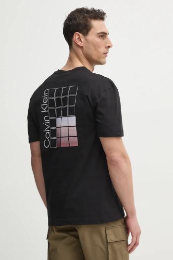 Bavlnené tričko Calvin Klein pánske, čierna farba, s potlačou, K10K114164