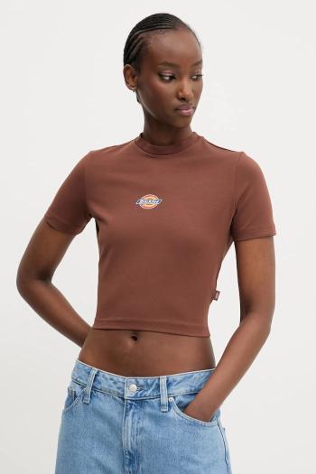 Tričko Dickies dámske, hnedá farba, DK0A4XPOK471