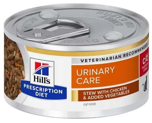 HILLS PD Feline Stew c/d Urinary Stress with Chicken & Vegetables konzerva pre mačky 82 g