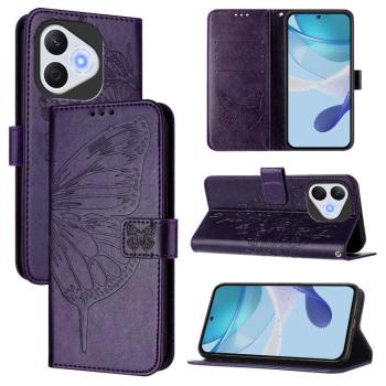 ART BUTTERFLY Peňaženkový obal pre Honor 400 Lite 5G tmavofialový