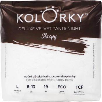 Kolorky Deluxe Velvet Pants Night Sleepy jednorazové plienkové nohavičky na noc L 8-13 kg 19 ks