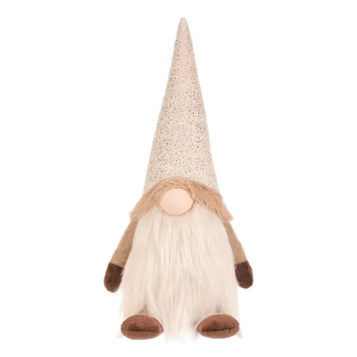 Vianočná dekorácia Škriatok stojaci, v. 32 cm, béžová/hnedá, 32 cm