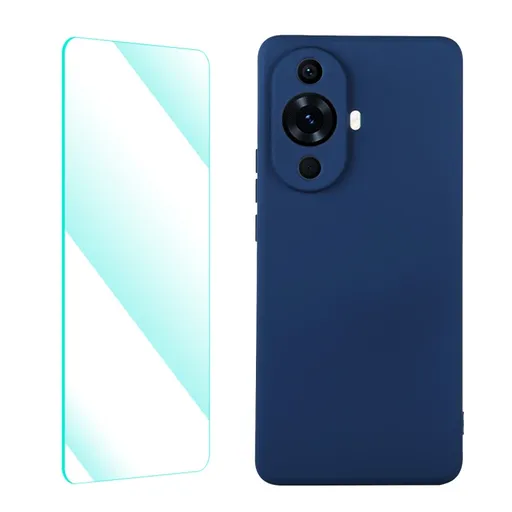 ENKAY SET Silikónový obal a 2D sklo Huawei nova 11 modrý