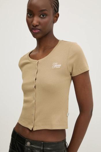 Tričko Guess Jeans dámske, zelená farba, W5GP27 KA0H1