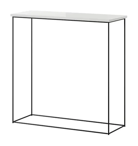 ArtAdrk Príručný stolík MILAN | čierne nohy Farba: biely lesk