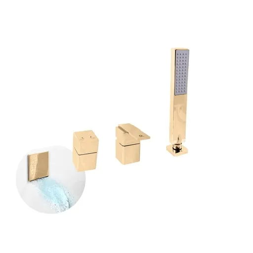 Vaňová batéria RAV Slezák LOIRA so sprchovacím setom v zlatom prevedení LR563.0PZ