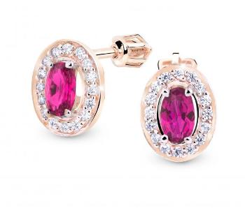 Cutie Jewellery Trblietavé zlaté náušnice so zirkónmi Z8049-30-X-4 červená