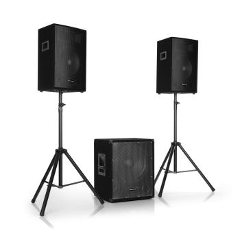 Auna Pro Cube 1812, 2.1 aktívna PA sada, 1600 W, 18" subwoofer, 2 x 12" reproduktor