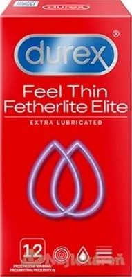 DUREX Feel Thin Extra Lubricated kondóm 12 ks