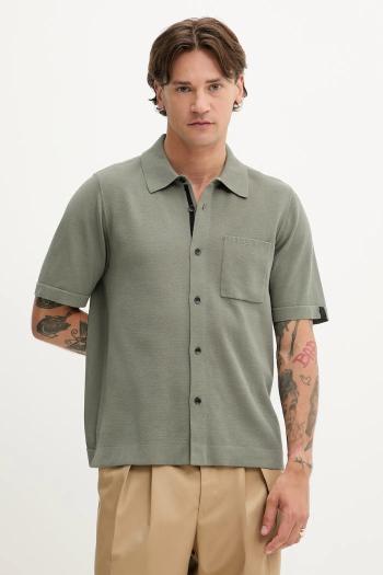 Košeľa Rag & Bone zelená farba, regular, MBS25P038LN38