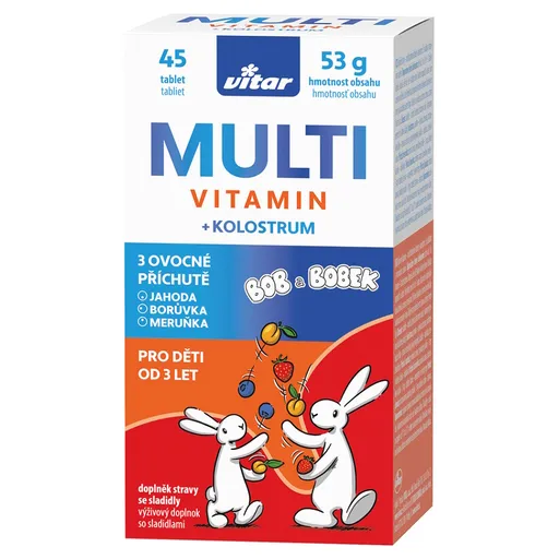 VITAR Kids multivitamín + kolostrum 45 tabliet